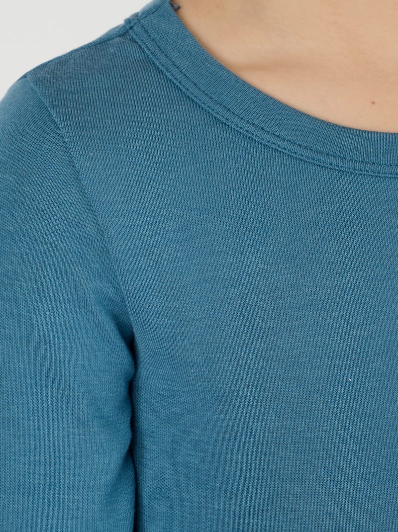 T-shirt manches longues mixte Thermolactyl Sensitive thermique - Damart Bleu canard - Kiabi