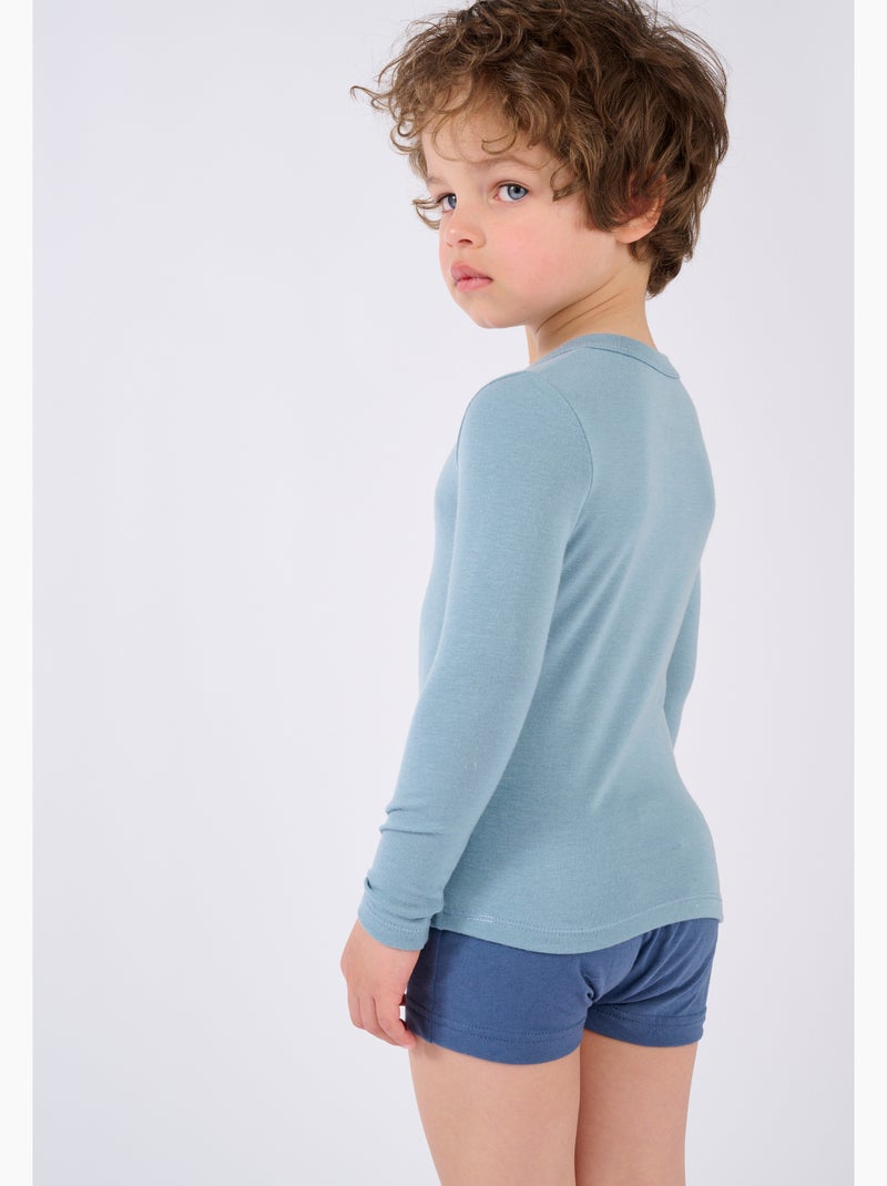 T-shirt manches longues mixte Thermolactyl Sensitive thermique - Damart Bleu - Kiabi