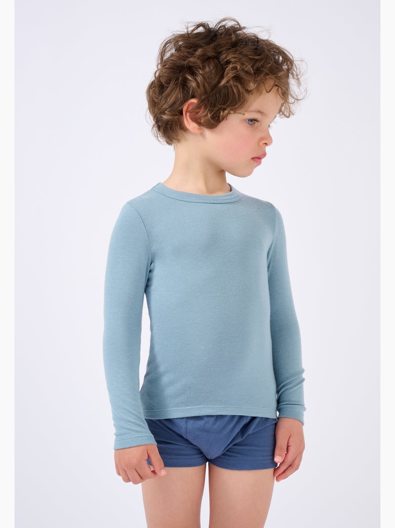 T-shirt manches longues mixte Thermolactyl Sensitive thermique - Damart Bleu - Kiabi