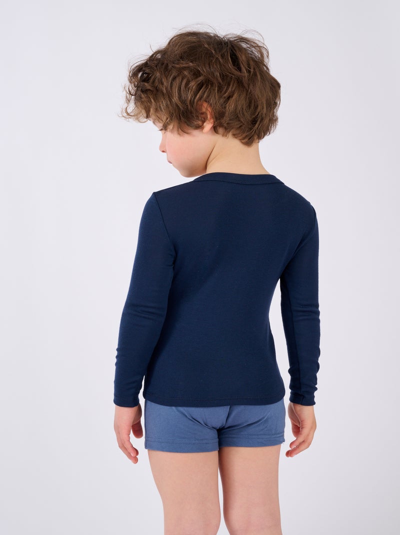 T-shirt manches longues mixte Thermolactyl Sensitive thermique - Damart Bleu marine - Kiabi