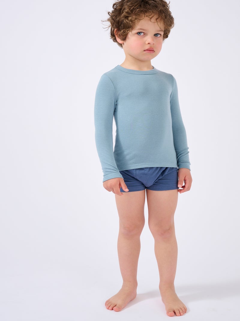 T-shirt manches longues mixte Thermolactyl Sensitive thermique - Damart Bleu pastel - Kiabi