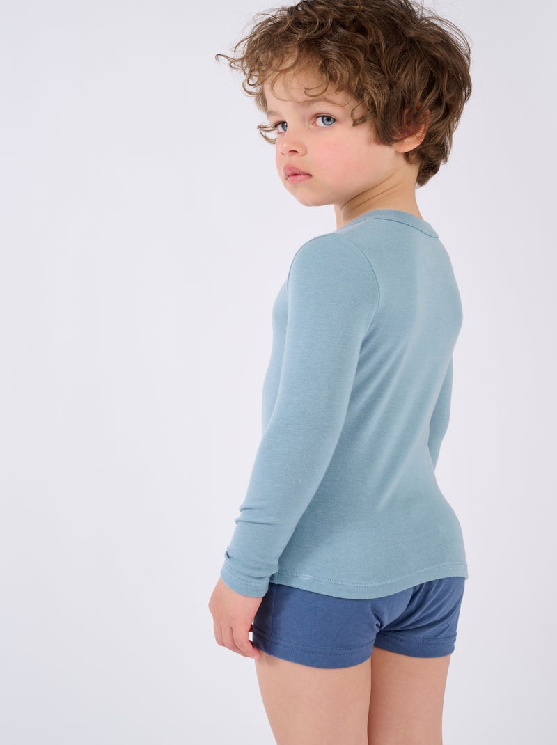 T-shirt manches longues mixte Thermolactyl Sensitive thermique - Damart Bleu pastel - Kiabi