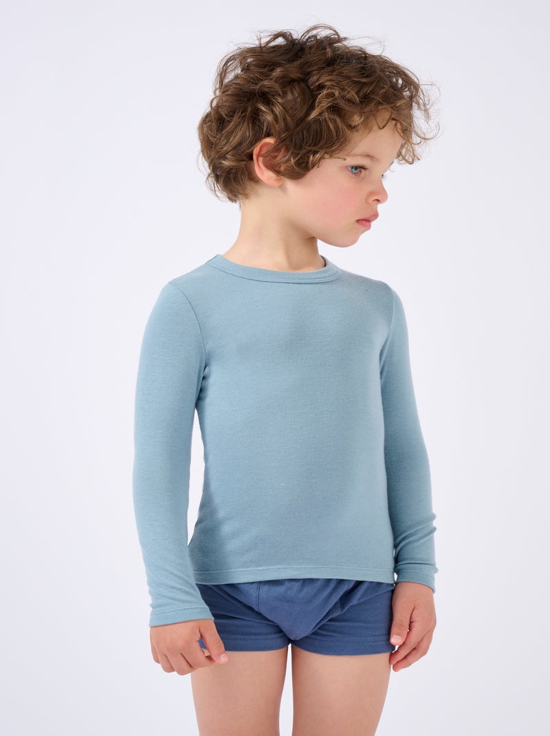 T-shirt manches longues mixte Thermolactyl Sensitive thermique - Damart Bleu pastel - Kiabi