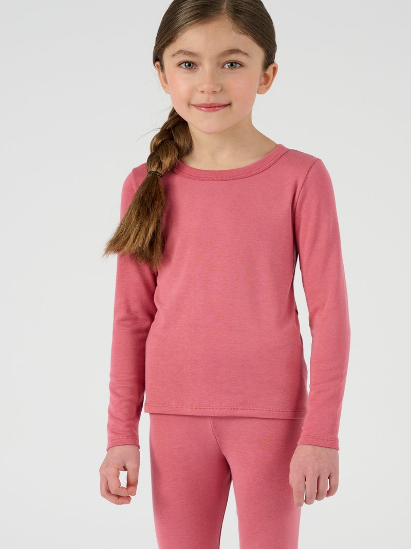 T-shirt manches longues mixte Thermolactyl Sensitive thermique - Damart Corail - Kiabi