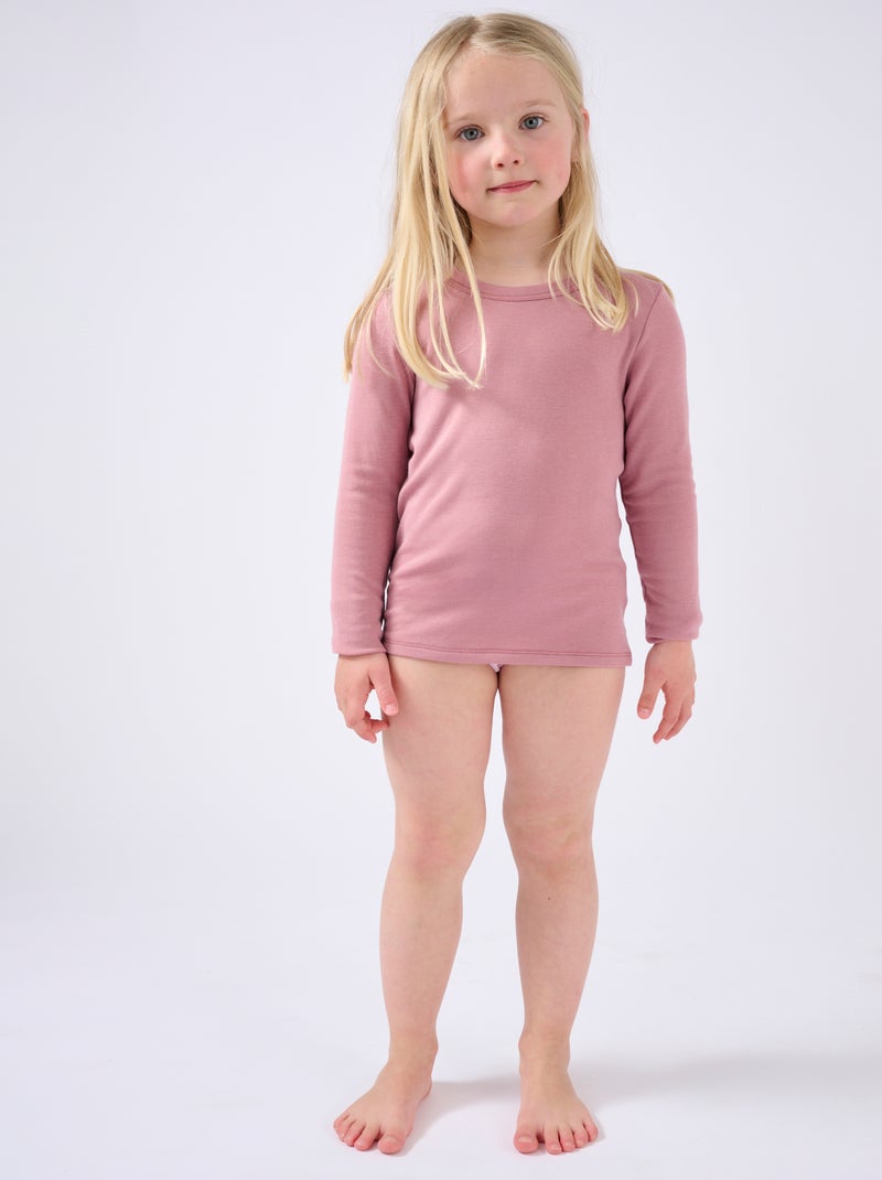 T-shirt manches longues mixte Thermolactyl Sensitive thermique - Damart Rose pastel - Kiabi