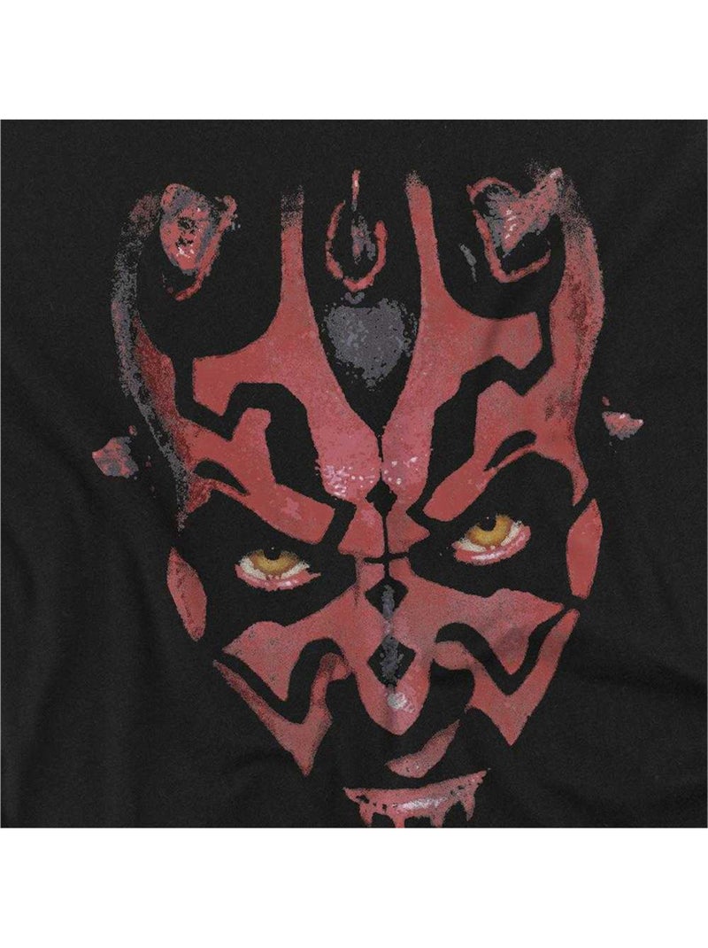 T-shirt manches longues motif dark maul - la guerre des étoiles (dark maul) Noir - Kiabi