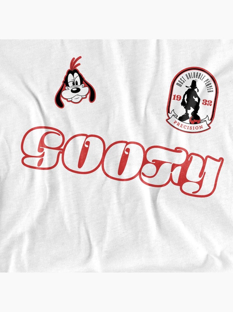 T-shirt manches longues motif dingo motif/style ballon de foot - disney (dingo) Blanc - Kiabi