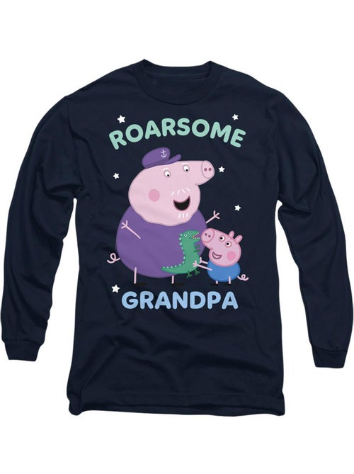 T-shirt manches longues motif papy pig roarsome - peppa pig (george pig, papy pig) - Kiabi