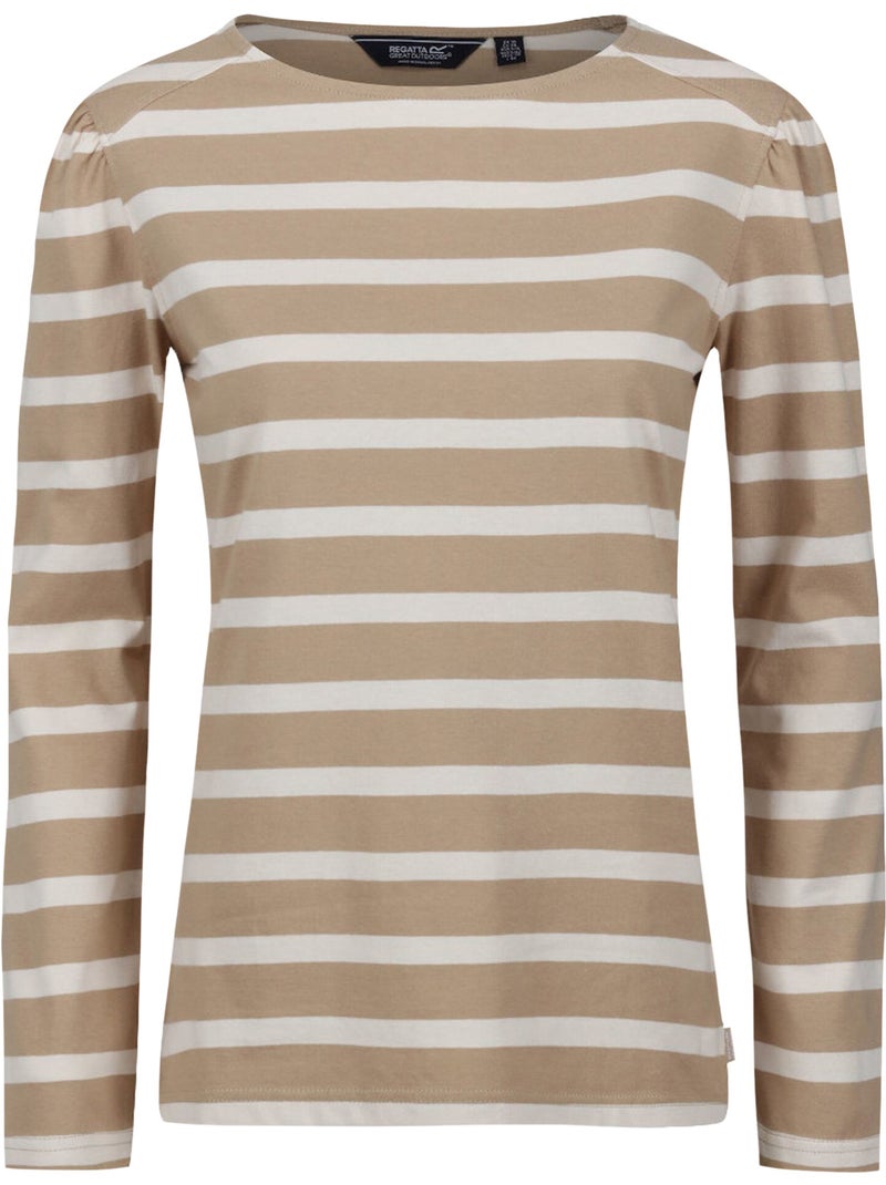 T-shirt manches longues motif/style à rayures federica - regatta Beige clair - Kiabi