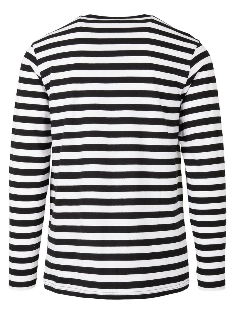 T-shirt manches longues motif/style rayé - urban classics Blanc Noir - Kiabi
