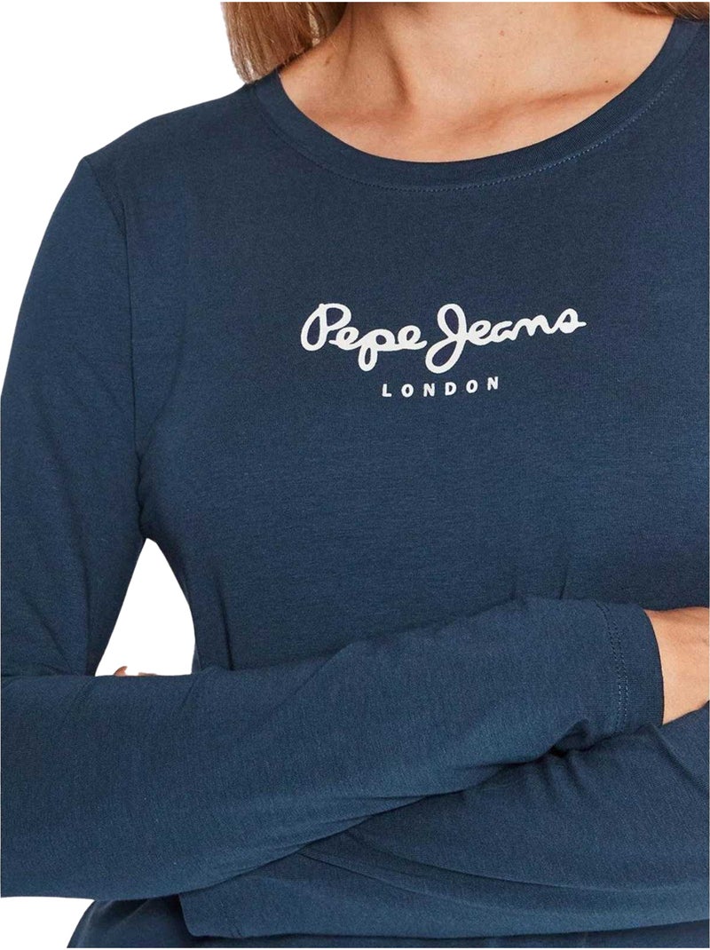 T-shirt manches longues new virginia - pepe jeans Bleu marine - Kiabi