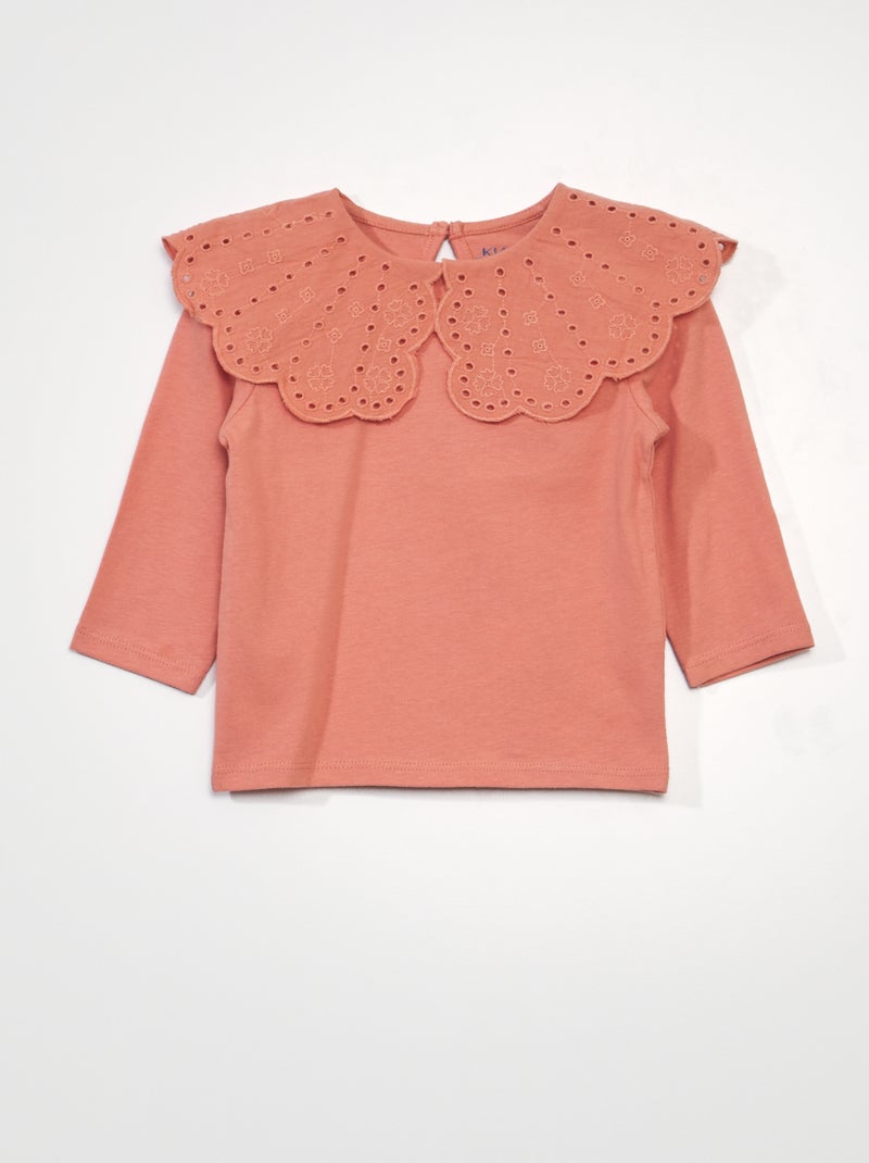 T-shirt manches longues Orange - Kiabi