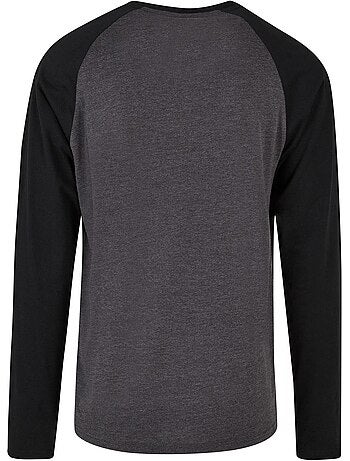 T-shirt manches longues raglan motif/style contrasté - build your brand