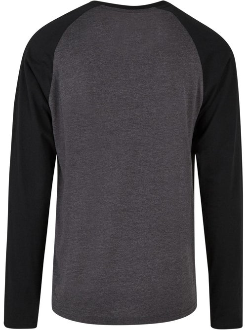 T-shirt manches longues raglan motif/style contrasté - build your brand - Kiabi