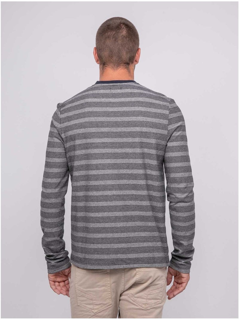 T-shirt manches longues rayé junanine Gris - Kiabi