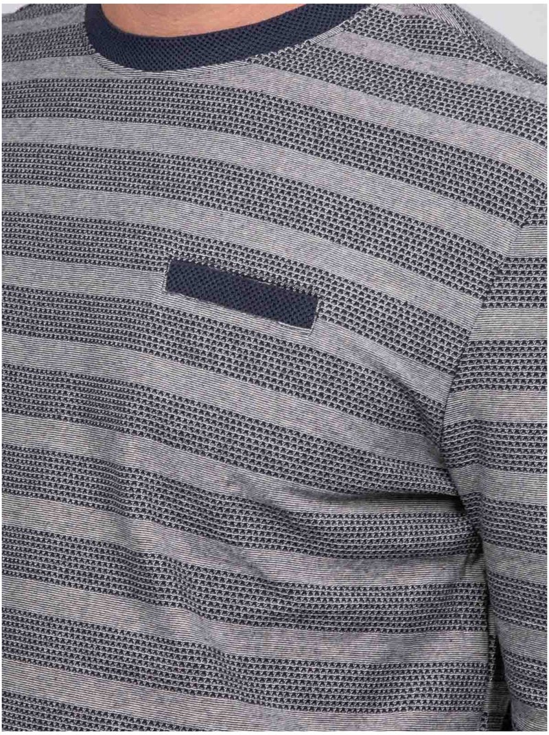 T-shirt manches longues rayé junanine Gris - Kiabi