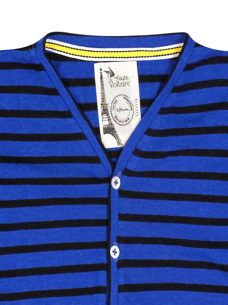 T-shirt Manches Longues   Rayures   ELVIS - La Faute à Voltaire Bleu Bleu marine - Kiabi