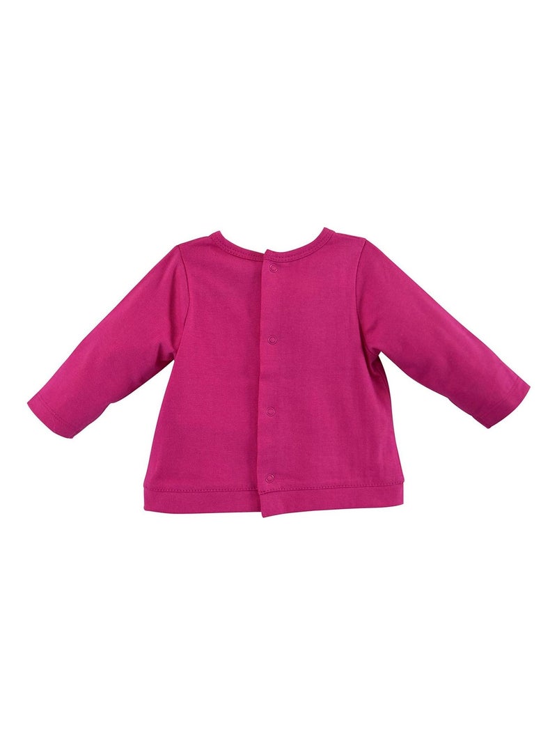 T-SHIRT MANCHES LONGUES ROSE HAPPY Rose - Kiabi