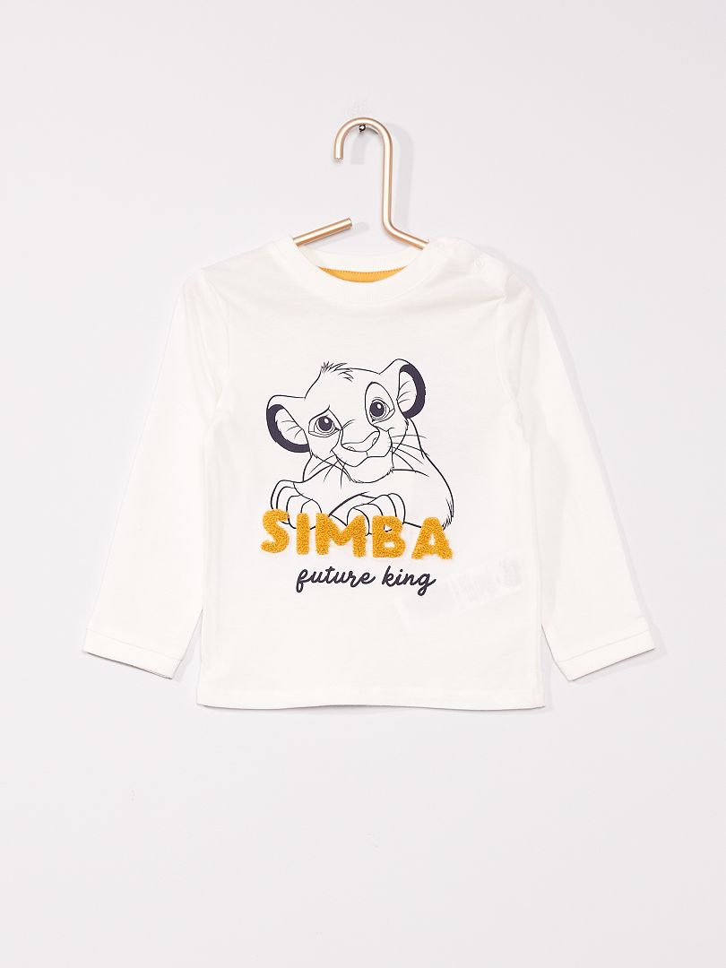 T-shirt manches longues 'Simba' BLANC - Kiabi