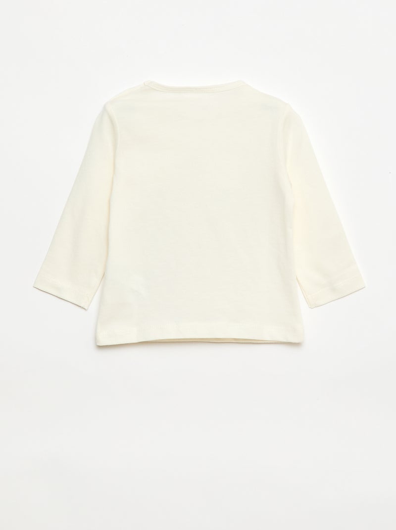 T-shirt manches longues 'Snoopy' Blanc - Kiabi