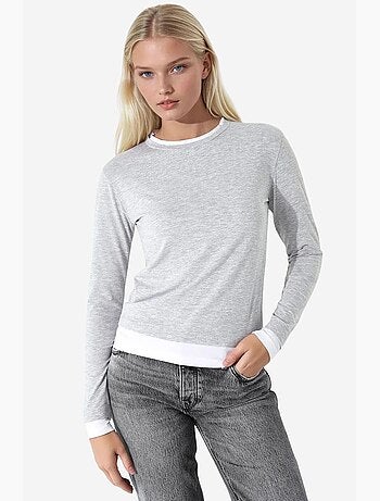 T-shirt manches longues texturé col rond ajusté hiccup