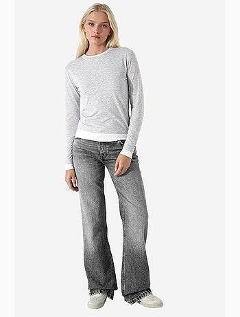 T-shirt manches longues texturé col rond ajusté hiccup