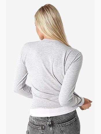 T-shirt manches longues texturé col rond ajusté hiccup