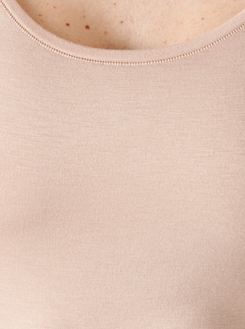 T-shirt manches longues Thermolactyl invisible - Damart Beige - Kiabi