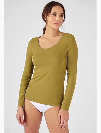 T-shirt manches longues Thermolactyl Sensitive, biais fils brillants thermique - Damart