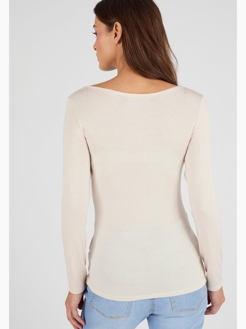 T-shirt manches longues Thermolactyl Sensitive thermique - Damart Beige clair - Kiabi