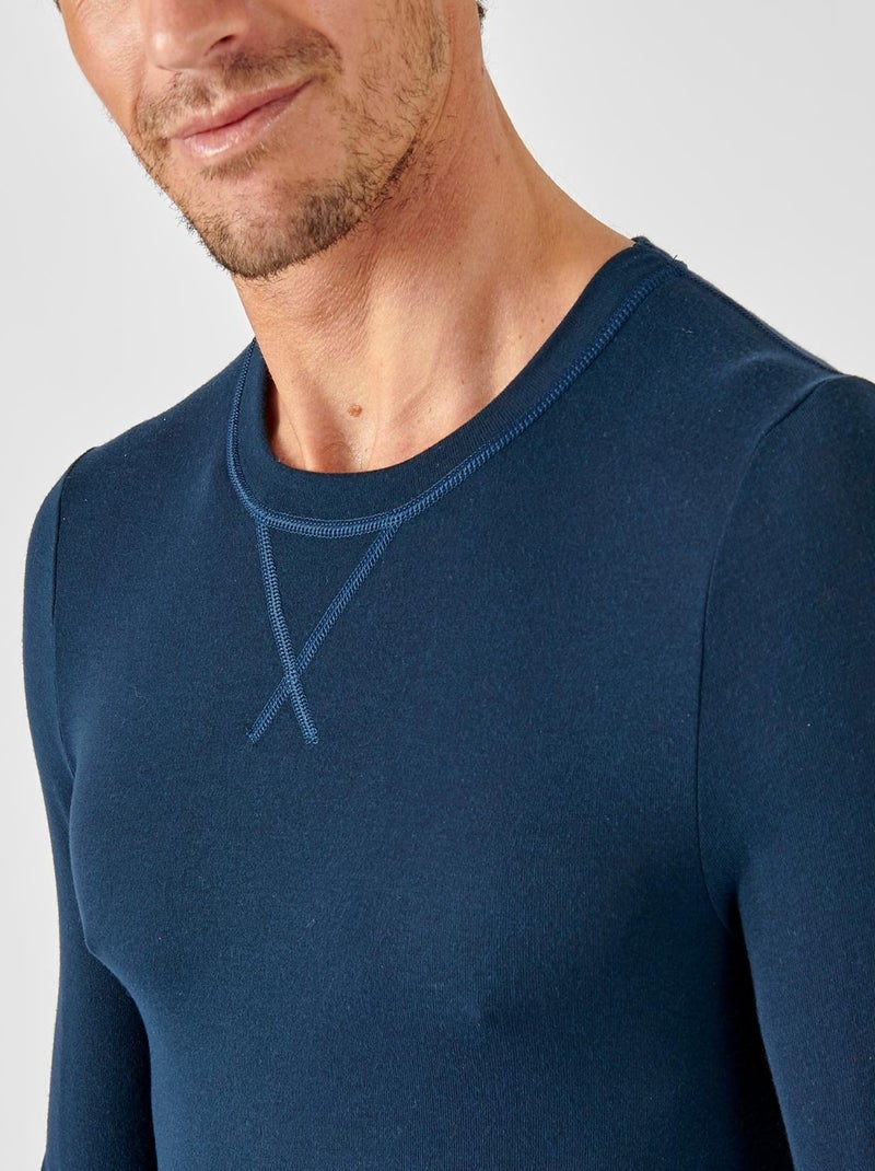 T-shirt manches longues Thermolactyl Sensitive thermique - Damart Bleu marine - Kiabi
