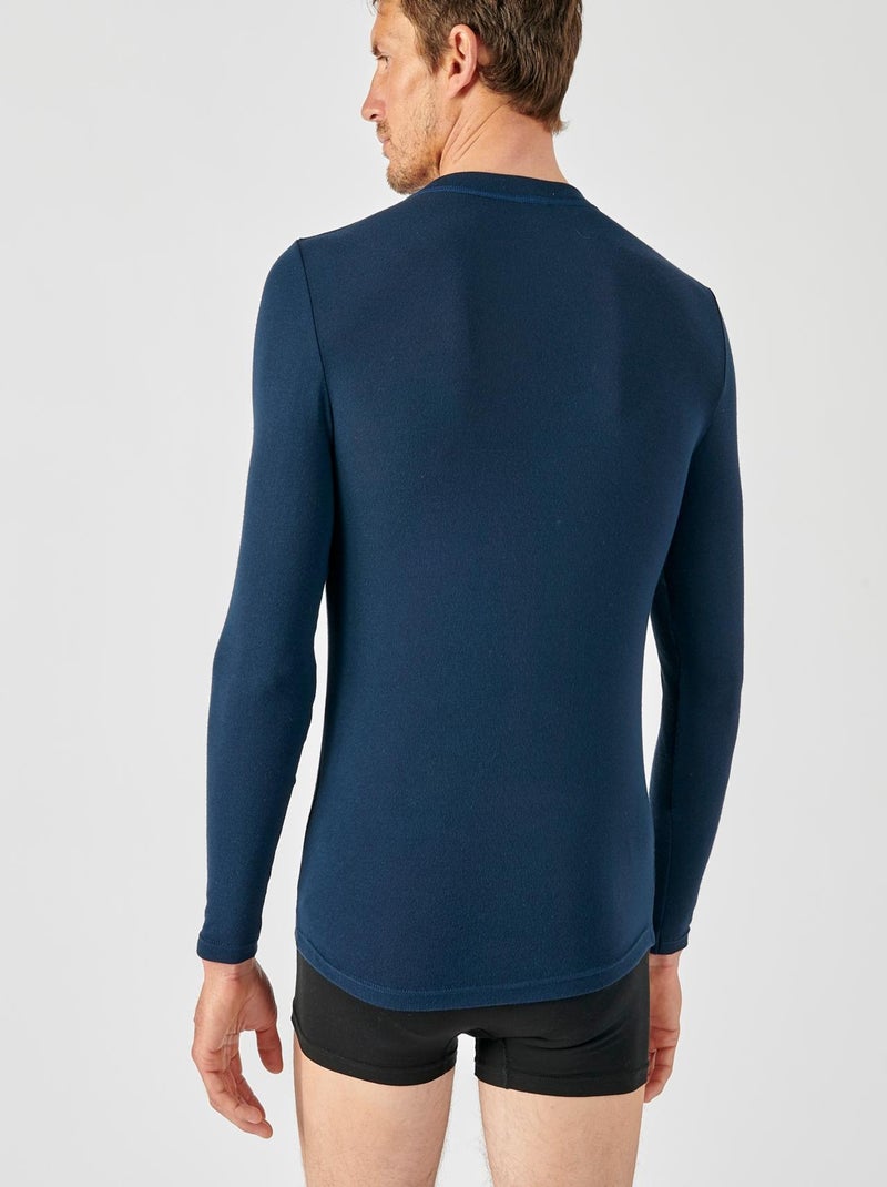 T-shirt manches longues Thermolactyl Sensitive thermique - Damart Bleu marine - Kiabi