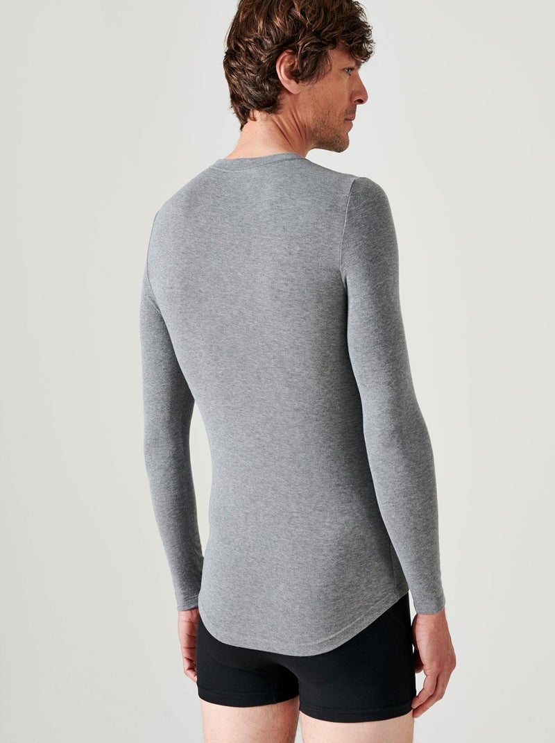T-shirt manches longues Thermolactyl Sensitive thermique - Damart Gris chiné - Kiabi