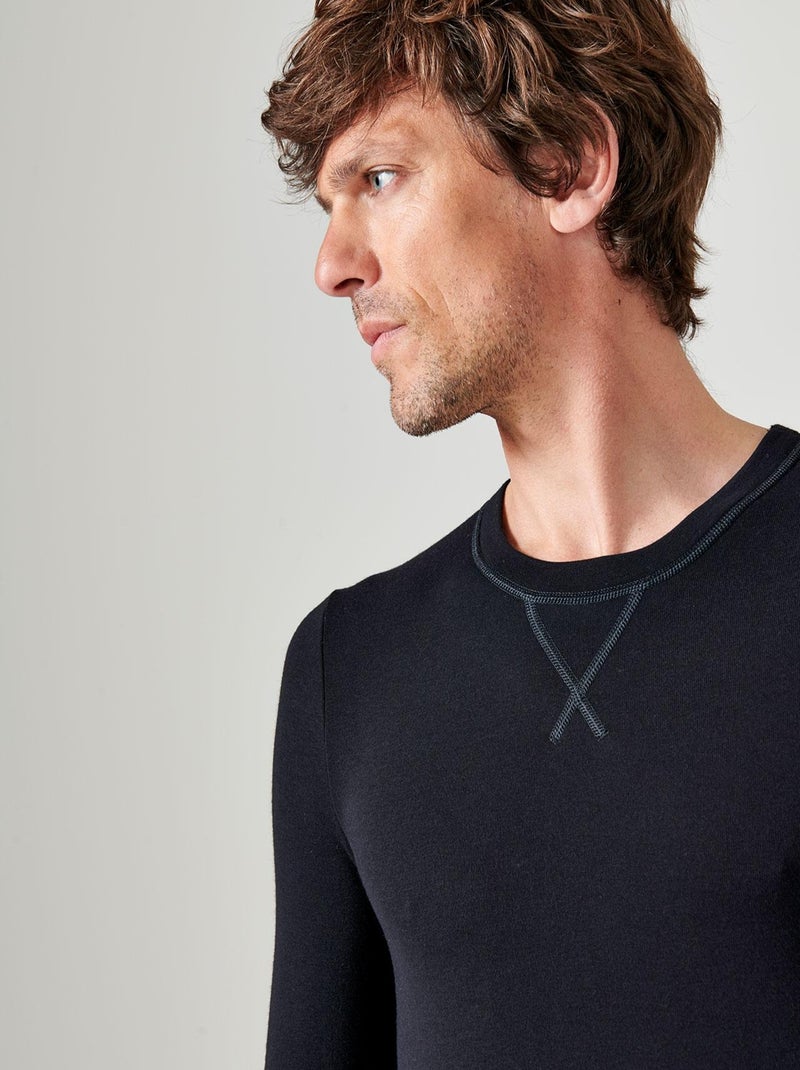 T-shirt manches longues Thermolactyl Sensitive thermique - Damart Noir - Kiabi