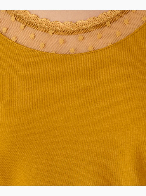 T-shirt manches longues Thermol'love tulle plumetis - Damart - Kiabi
