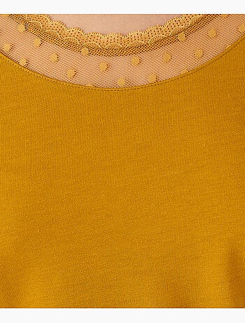 T-shirt manches longues Thermol'love tulle plumetis - Damart
