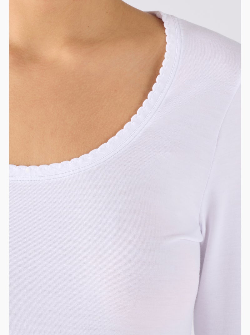 T-shirt manches longues thermorégulant Evolutyl - Damart Blanc - Kiabi