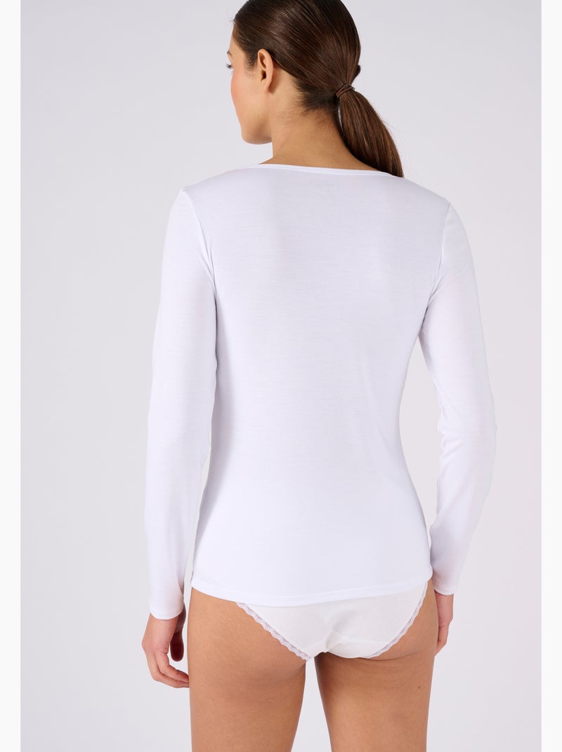 T-shirt manches longues thermorégulant Evolutyl - Damart Blanc - Kiabi