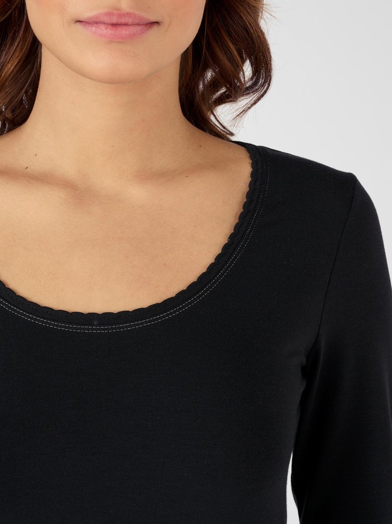 T-shirt manches longues thermorégulant Evolutyl - Damart Noir - Kiabi