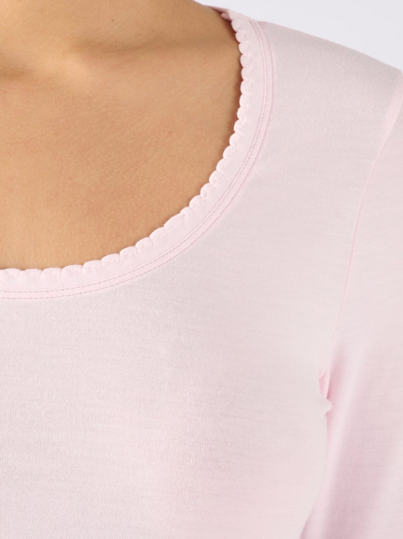 T-shirt manches longues thermorégulant Evolutyl - Damart Rose - Kiabi