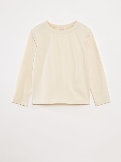 T-shirt manches longues uni - Kiabi