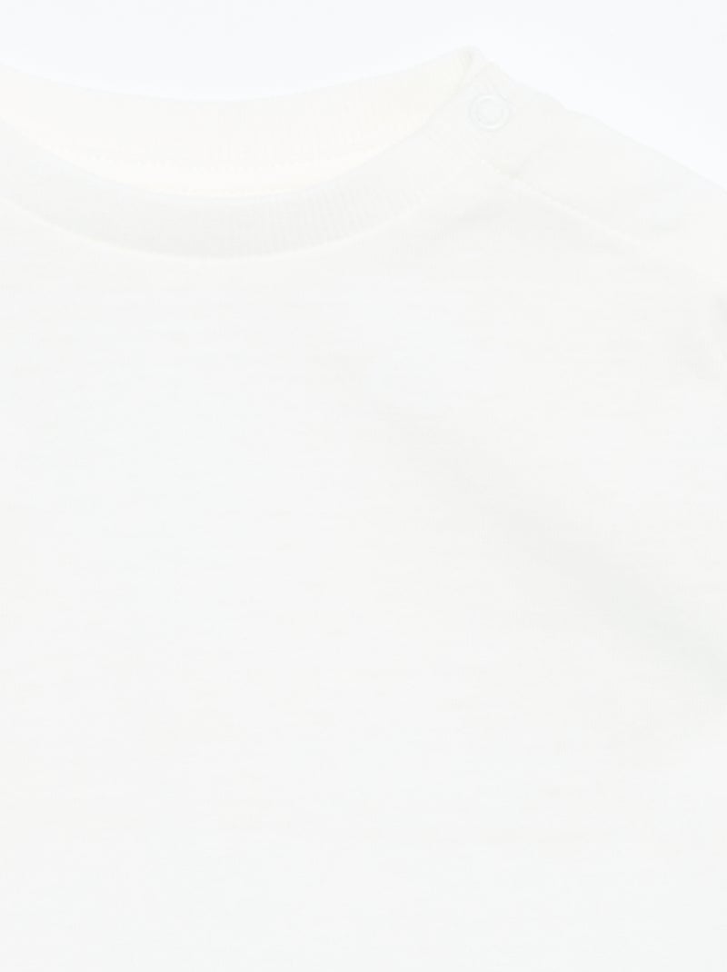 T-shirt manches longues uni Blanc - Kiabi