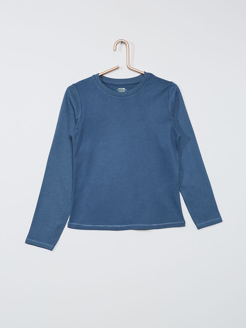 T-shirt Manches Longues Bleu Uni - Taille M - Marque Matel - Occasion Très Bon état