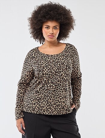 T-shirt manches longues uni en jersey