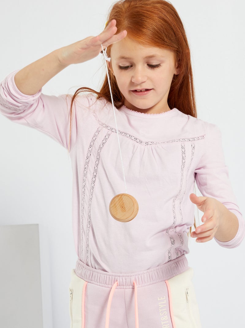 T-shirt manches longues violet - Kiabi