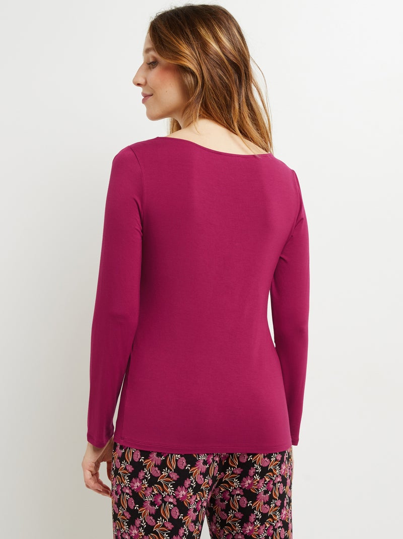 T-shirt manches longues viscose Camille - RougeGorge Lingerie Violet prune - Kiabi