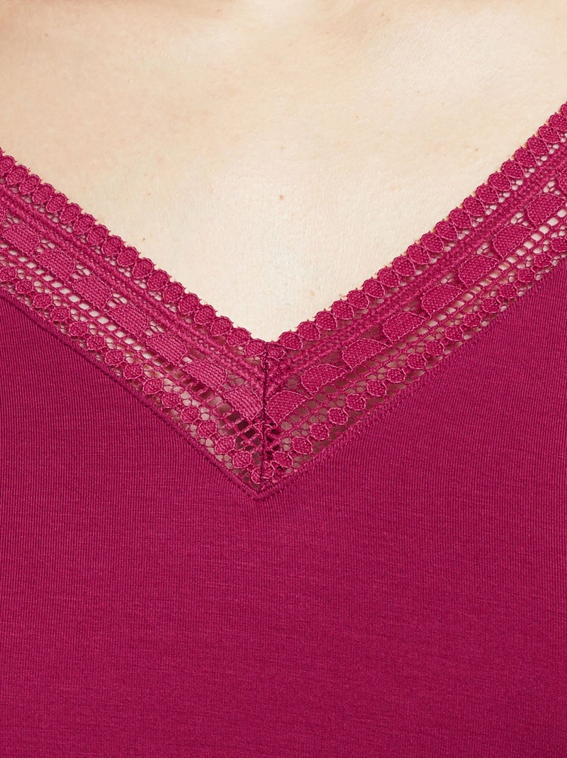 T-shirt manches longues viscose Camille - RougeGorge Lingerie Violet prune - Kiabi