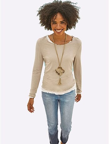 T-shirt Manches Longues Viscose Douce - Taille Standard - helline