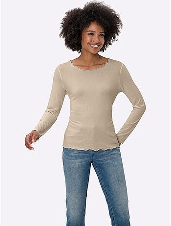T-shirt Manches Longues Viscose Douce - Taille Standard - helline