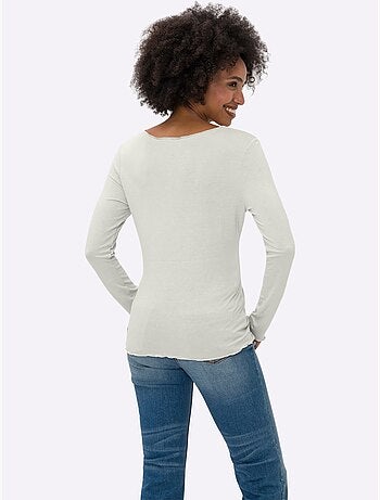 T-shirt Manches Longues Viscose Douce - Taille Standard - helline